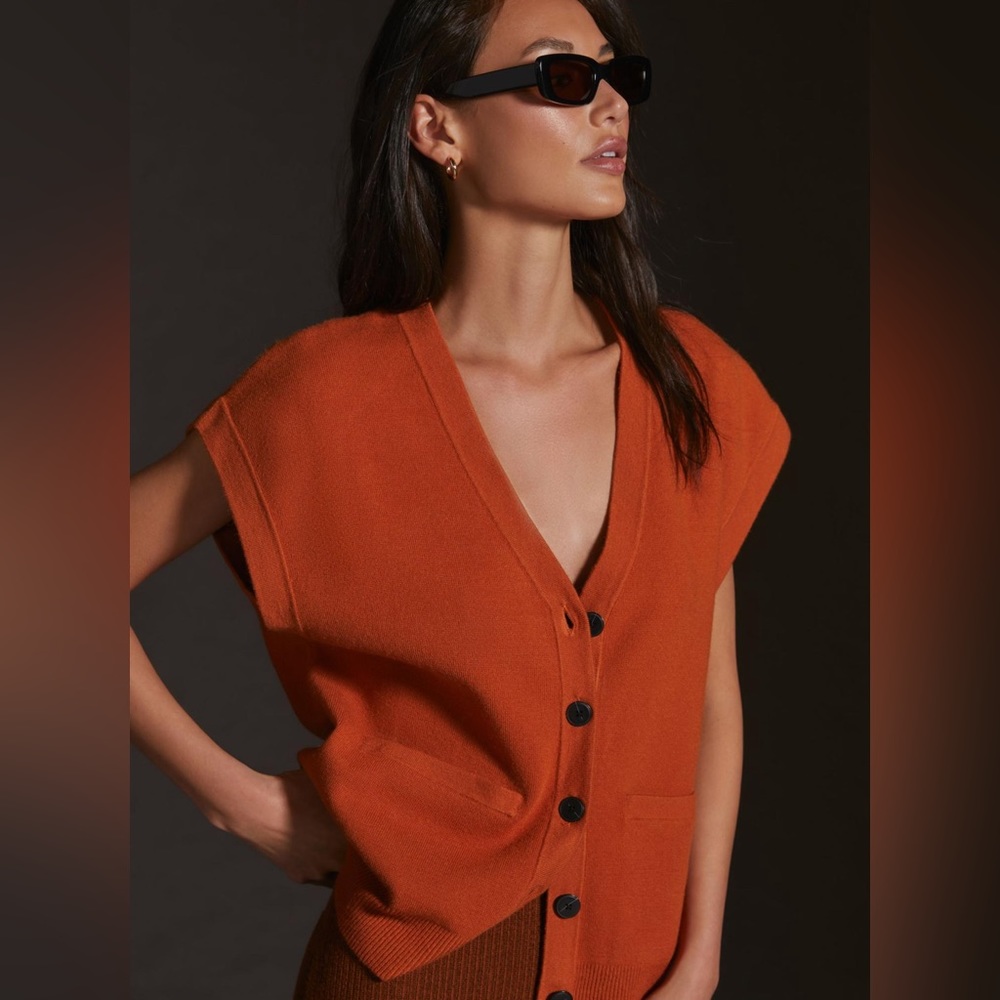 Anthropologie Button Sweater vest